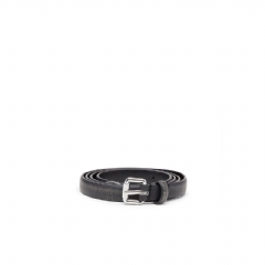 Diesel Women 1.4cm belt with slim buckle Black/Silver X10436P8241