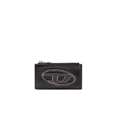 Diesel Women Flat card holder in nappa leather Black X10270PR818