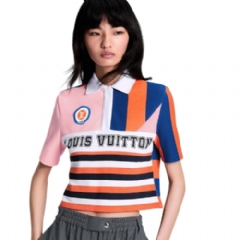 Louis Vuitton Women Striped Signature Polo Top 1AJHG6