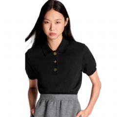 Louis Vuitton Women Cropped Monogram Button Polo Top 1AJFY3