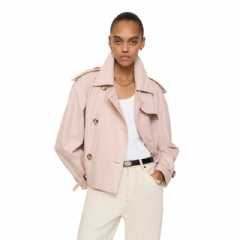 Burberry Women Cropped Tropical Gabardine Trench Jacket Pale sugar pink 81232581