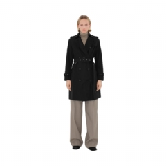 Burberry Women Mid-length Lightweight Kensington Trench Coat Black 80696661