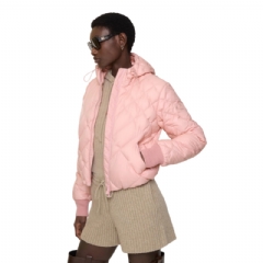 Burberry Women Check-stitch Nylon Delley Puffer Jacket Begonia pink 81193961