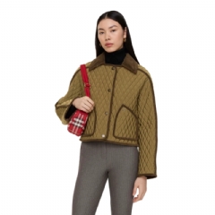 Burberry Women Cropped Quilted Nylon Floriston Jacket Willow brown 81182021