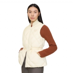 Burberry Women Check-stitch Nylon Gilet Ceramic white 81141721