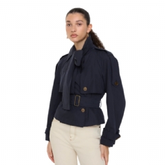 Burberry Women Short Canvas Trerose Trench Coat Silhouette blue 81209071