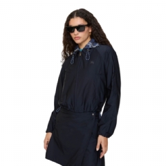 Burberry Women Cropped Newcott Hooded Jacket Silhouette blue 81161101