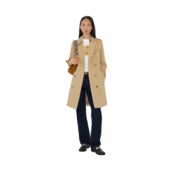 Burberry Women Mid-length Kensington Heritage Trench Coat Honey 80794111