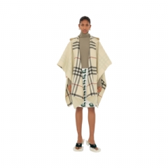 Burberry Women EKD Cashmere Hooded Cape Stone 80792021