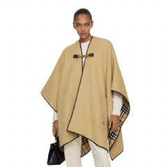 Burberry Women Check Cashmere Cape Sand beige 81170091