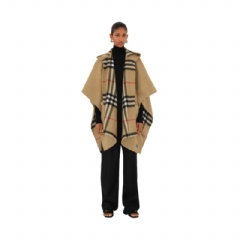 Burberry Women EKD Cashmere Hooded Cape Archive beige 80792001