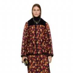 Burberry Women Geranium Leaf Quilted Nylon Floriston Jacket Poppy red 81157331