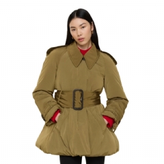 Burberry Women Belted Berryhill Padded Car Coat Willow brown 81182011