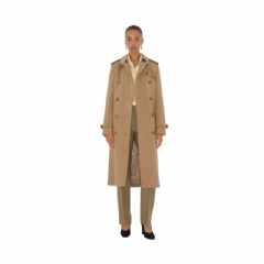 Burberry Women Long Cashmere Kensington Trench Coat Trail melange 81107871