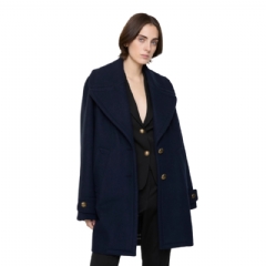 Burberry Women Wool Coat Pilot blue 81176281