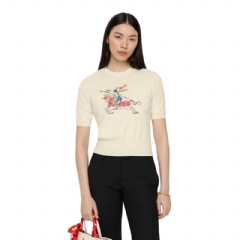 Burberry Women Cross Stitch EKD Wool Top Chalk white 81185931