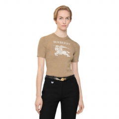 Burberry Women EKD Metallic Wool Blend Top Archive beige/gold 81185591