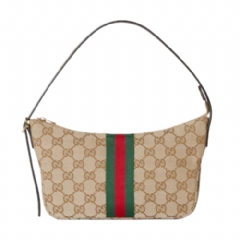 Gucci Women Lunetta small crossbody bag sand and brown GG canvas 863406 FAFV9 9653