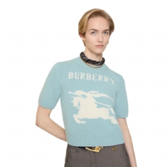 Burberry Women EKD Wool Cashmere Top Eggshell blue 81165201