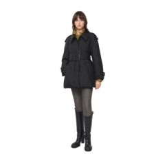 Burberry Women Belted Berryhill Padded Car Coat Black 81144701