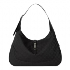 Gucci Women Gucci Jackie 1961 large crossbody bag black GG canvas ‎863279 FAFV4 1000
