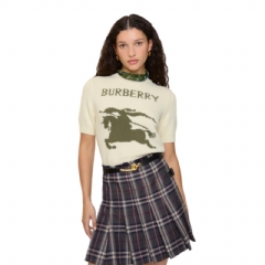 Burberry Women EKD Wool Cashmere Top Ceramic white 81186221