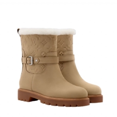 Louis Vuitton Women Territory Ankle Boot Beige 1AIU42