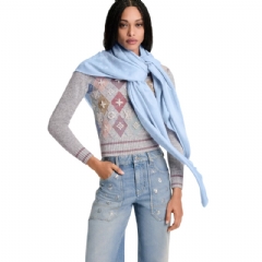 Louis Vuitton Women Monogram Classic Shawl Sky Blue M97490