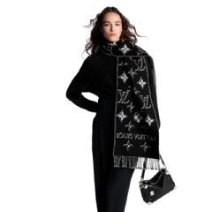 Louis Vuitton Women LV Essential Shine Scarf Black M78159