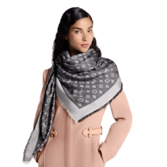 Louis Vuitton Women Monogram Denim Shawl Black M71378