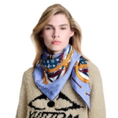 Louis Vuitton Women Flower And Straps Square 90 Bleu Denim M97471