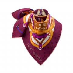 Louis Vuitton Women Flower And Straps Square 90 Bordeaux M97470