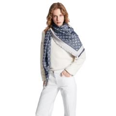 Louis Vuitton Women Monogram Denim Shawl Blue M71376