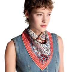 Louis Vuitton Women LV Ocean Treasure Map Square 70 Red M96314