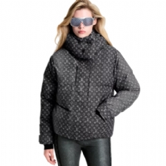 Louis Vuitton Women Denim-Effect Monogram Ski Jacket Dark Grey 1AIPGV