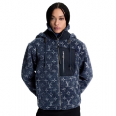 Louis Vuitton Women Denim-Effect Monogram Fleece Jacket 1AIQQZ