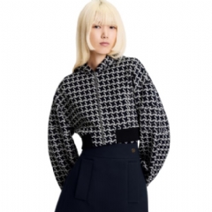 Louis Vuitton Women Cropped Honeycomb Jacquard Bomber Jacket 1AJEOS