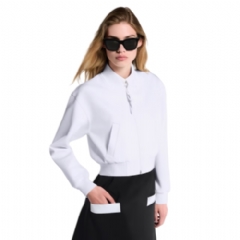 Louis Vuitton Women Cropped Technical Jersey Bomber Jacket 1AI048