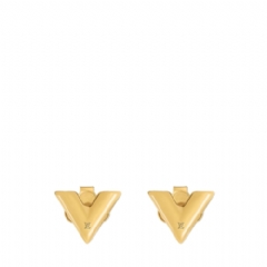 Louis Vuitton Women Essential V Stud Earrings Gold M68153