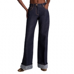 Louis Vuitton Women Cuffed Hem Flared Jeans 1AI152