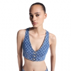 Louis Vuitton Women Monogram Denim Crop Top 1AHIA2