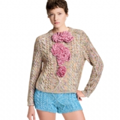 Louis Vuitton Women Knitted Flower Front Pullover 1AJEW4