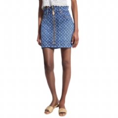 Louis Vuitton Women Monogram Denim Mini Skirt  1AHIAI